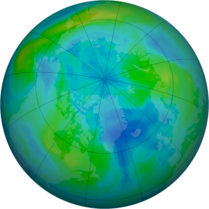 Arctic ozone map for 22 September 1997